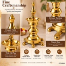 Vastu Vilakku Brass Oil Lamp, Traditional Indian Pooja Deepam