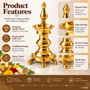 Vastu Vilakku Brass Oil Lamp, Traditional Indian Pooja Deepam