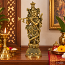 Lord Krishna statue with round base - view 3 of 5