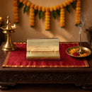 Srimad Bhagavad Gita – English IAST Palm Leaf Style Manuscript Book – shown in a home pooja room