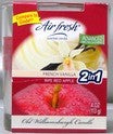 AIR FRESH GLADE STYLE SCENTED CANDLE 3 OUNCE - 2 IN 1 - VANILLA AND APPLE ..