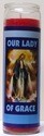 CITI-LITES GLASS CANDLE RED W/PIC OUR LADY OF GRACE