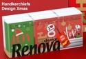 RENOVA HANDKERCHIEF DESIGN CHRISTMAS WHITE