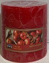 CITILITES 3X3 SCENTED PILLAR CANDLE RED APPLE CINNAMON..
