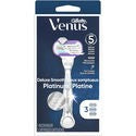 Gillette Venus Deluxe Smooth Platinum Women's Razor Handle 3 Blade Refills