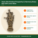 Vastu Shri Krishna Prosperity & Harmony Brass Idol with Lotus Base – 18 Inch – key features infographic