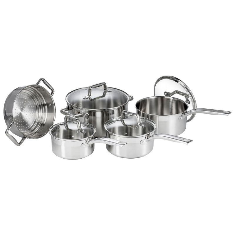 T-fal G707S954 Stainless Steel Inspire Techno Release 9pc Cookware Set