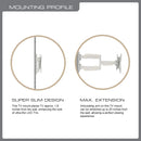 QualGear QG-TM-005-WHT 23-Inch to 42-Inch Premium Quality Contemporary Style Ultra Low Profile Full Motion TV Wall Mount LED TVs, White [UL Listed]