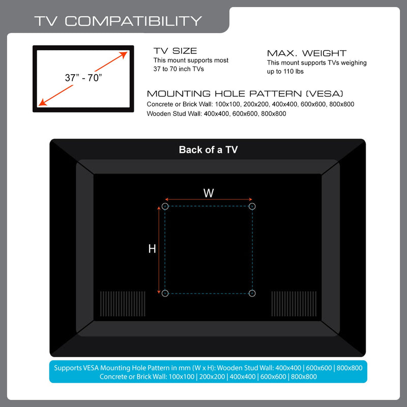 QualGear,Stainless Steel QG-TM-001 37-Inch to 70-Inch Universal Ultra Slim Low Profile Picture Hanging Style Wire Rope TV Wall Mount