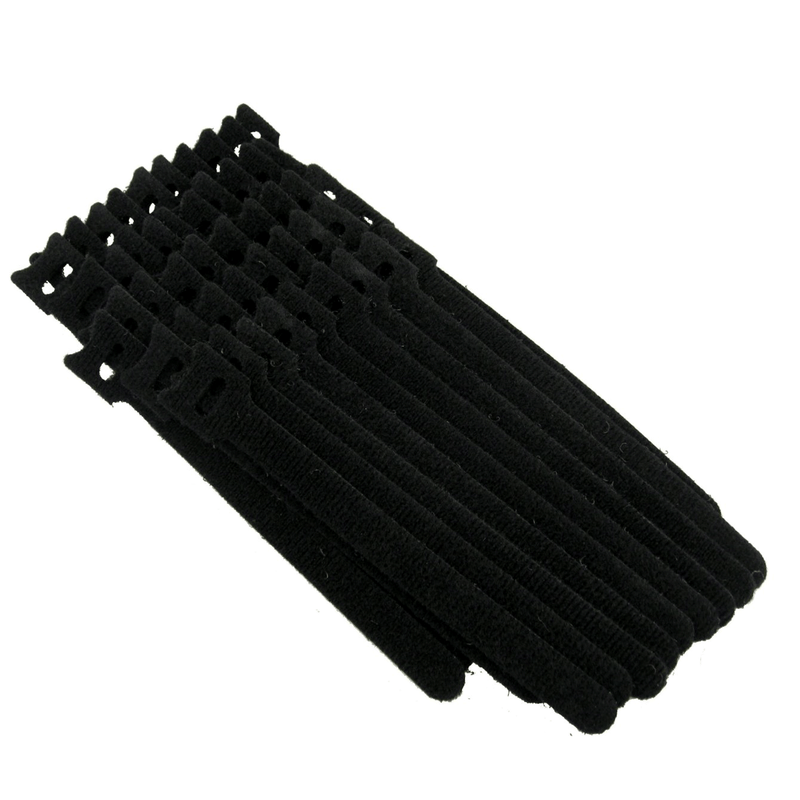 QualGear® VT2-B-50-P Self Gripping Cable Ties, 1/2 x 6 Inches, Black 50 Ties in Poly Bag