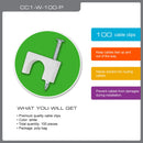 QualGear CC1-W-100-P Cable Clips, 100 Pack White