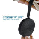 QualGear VR1-B-1-P Self Gripping Cable Ties, 3/4-Inch, x 15-Feet, Black, 1 Roll/Poly Bag