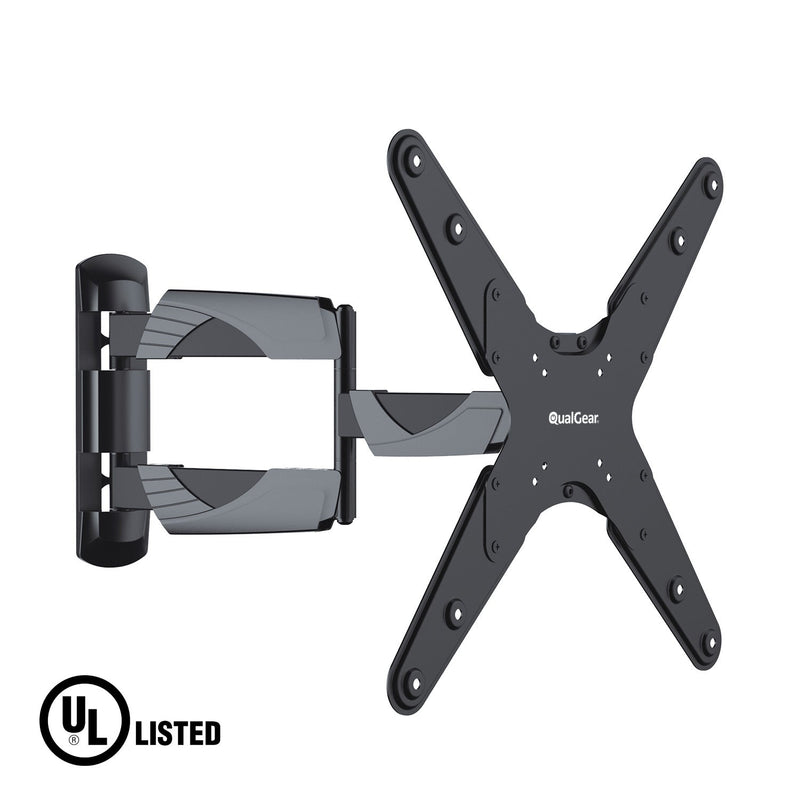 QualGear QG-TM-A-012 Universal Ultra Slim Low Profile Articulating TV Wall Mount for 23-55 Inches LED TVs, Black [UL Listed]