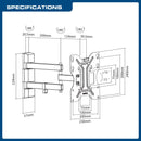 QualGear QG-TM-006-BLK 23-Inch to 42-Inch Universal Low Profile Tilting Wall Mount LED TVs, Black