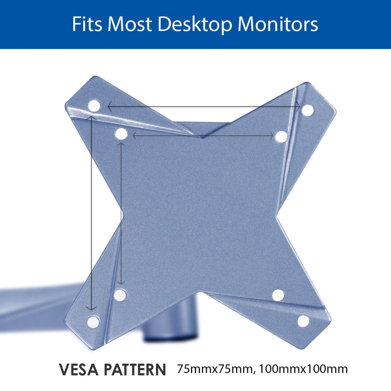 QualGear® QG-DM-01-016 13-27 Inch 3-Way Articulating Single Monitor Desk Mount