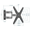 QualGear QG-TM-A-012 Universal Ultra Slim Low Profile Articulating TV Wall Mount for 23-55 Inches LED TVs, Black [UL Listed]