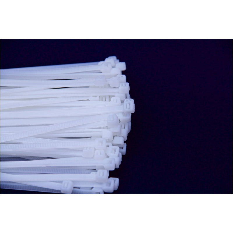 QualGear CT6-W-100-P 14-Inch Self-Locking Cable Ties - White (Pack of 100)