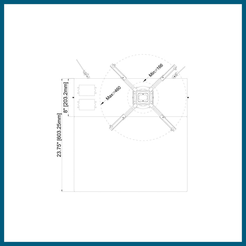 QualGear Pro-AV QG-KIT-S2-3IN-W Projector Mounting Kit - Projector Mount, Suspended Ceiling Adapter, a 3 inch 1.5-Inch NPT Threaded Pipe in White