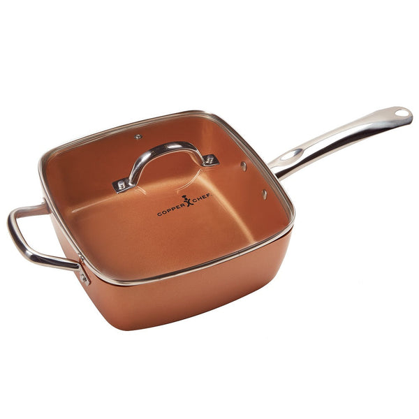 Copper Chef 9.5" Deep Square Non-Stick Pan Holds 4.5 Quarts