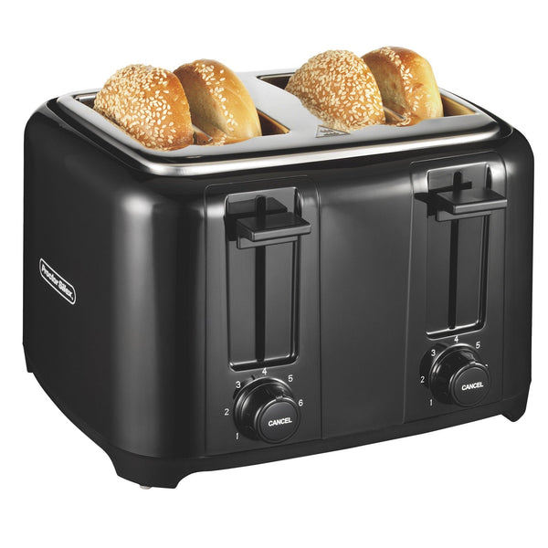 Proctor Silex 4-Slice Extra-Wide Slot Toaster with Shade Selector, Toast Boost, Auto-Shutoff & Cancel Button, Black (24215PS)