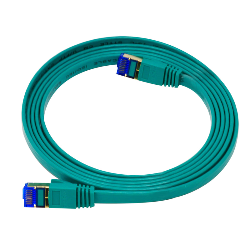 QualGear QG-CAT7F-6FT-GRN CAT 7 S/FTP Ethernet Cable Length 6 feet - 26 AWG, 10 Gbps, Gold Plated Contacts, RJ45, 99.99% OFC Copper, Color Green