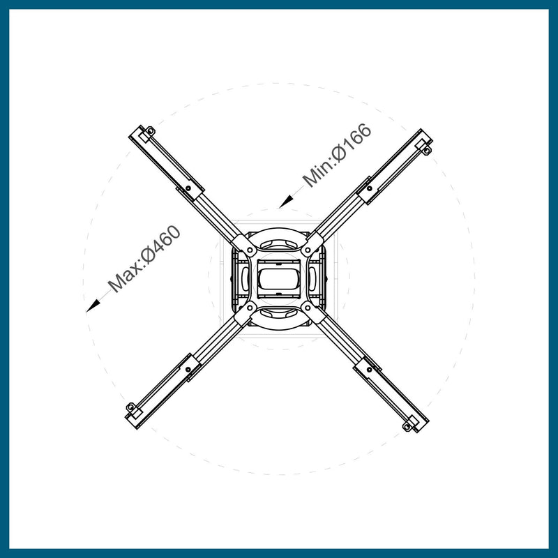 QualGear® Pro-AV QG-KIT-TA-3IN-B  3"-1.5" Projector Mount Truss Ceiling Adapter