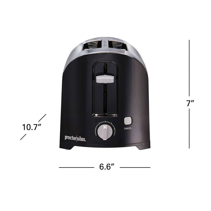 Proctor silex 2-slice (black & stainless) toaster (22622PS)