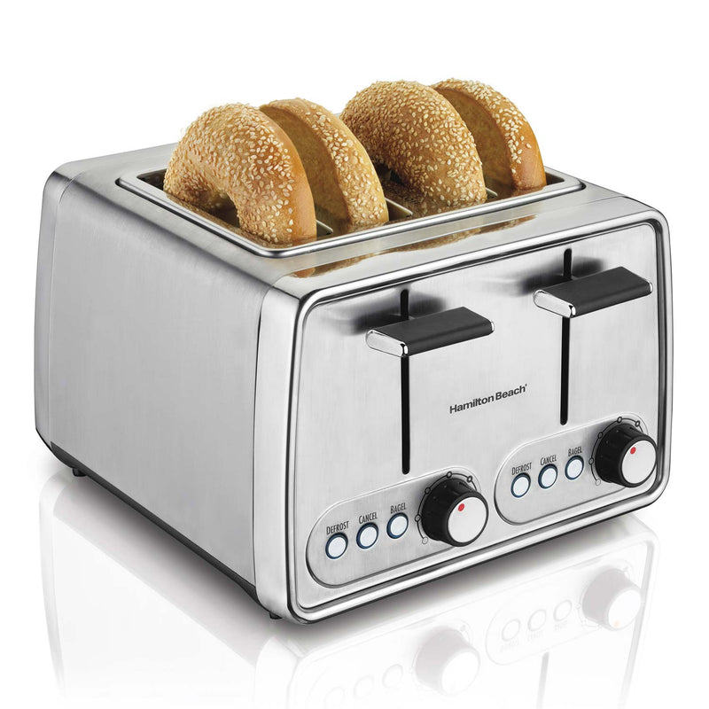 Hamilton Beach Modern Chrome 4 Slice Toaster With Extra-Wide Slots, 24781C