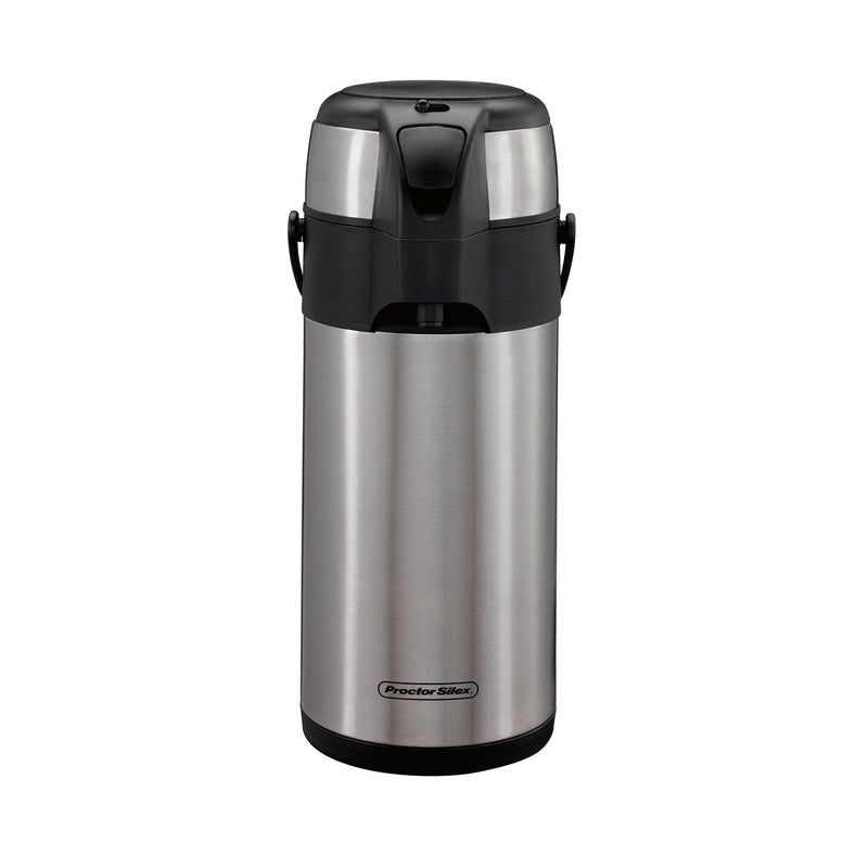 Proctor Silex 40411 Stainless Steel Airpot Hot Coffee Beverage Dispenser with Pump