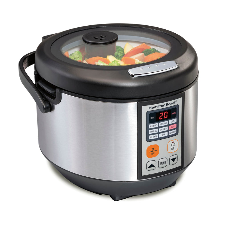 Hamilton Beach 4.5 Quart Digital 37523 Multi-Cooker, Rice Cooker, Slow Cooker, Food Steamer