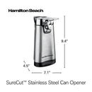 Hamilton Beach 76778 SureCut Stainless Steel Tall Can Opener with OpenMate Multi-Tool, Silver