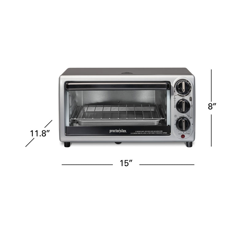 Proctor Silex 31260 Black 4 Slice Toaster Oven 