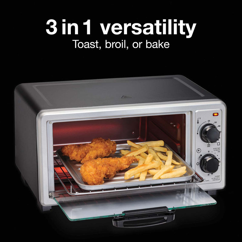 Proctor silex 4 slice, (black) Toaster oven, broiler (31260)