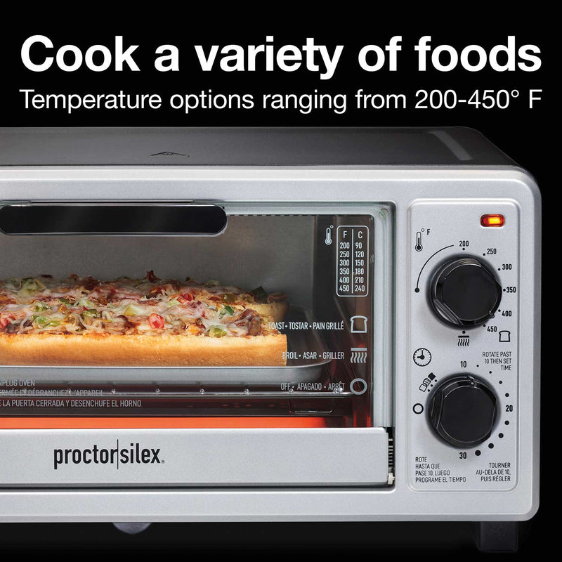 Proctor silex 4 slice, (black) Toaster oven, broiler (31260)