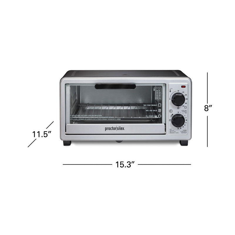 Proctor silex 4 slice, (black) Toaster oven, broiler (31260)