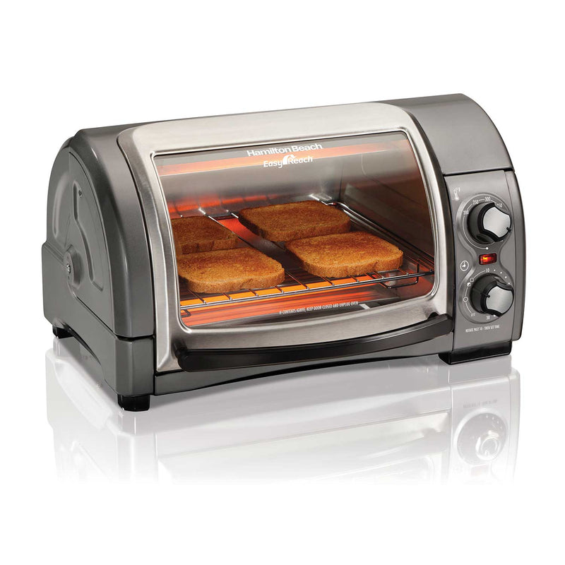 Hamilton Beach 31334D Easy Reach 4 Slice Toaster Oven with Roll-Top Door