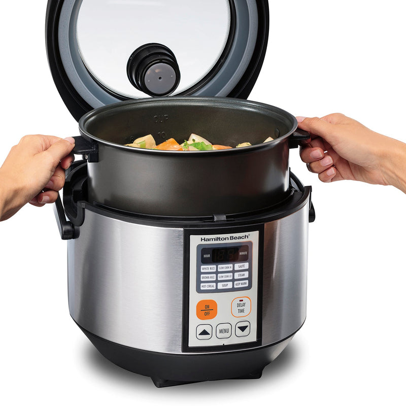 Hamilton Beach 4.5 Quart Digital 37523 Multi-Cooker, Rice Cooker, Slow Cooker, Food Steamer