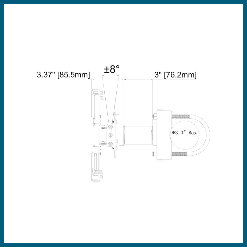 QualGear® Pro-AV QG-KIT-TA-3IN-B  3"-1.5" Projector Mount Truss Ceiling Adapter