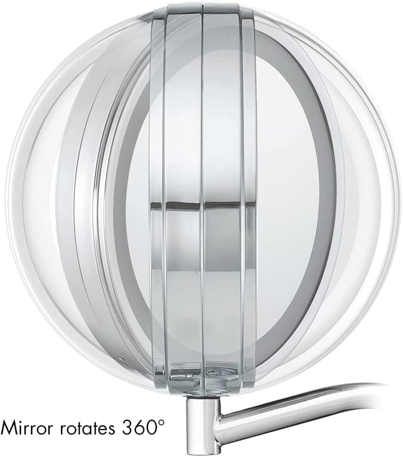 True Glow by Conair LED Lighted Makeup Mirror, 5x/1x Magnification, TGBE4CHRMC Chrome