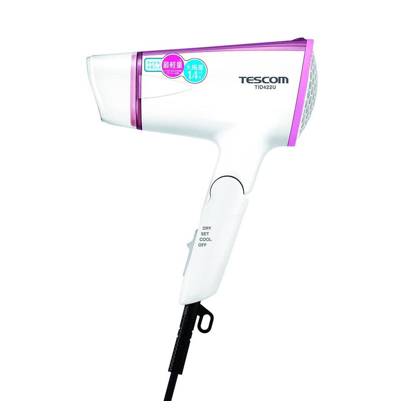 Tescom TID422U Negative Ions Hair Dryer, Pink - 120V 1300W (Warranty 90 days)