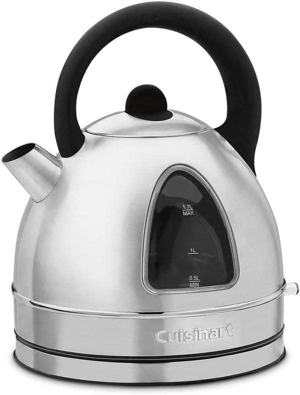 Cuisinart DK-17LPC Cordless Electric Kettle 1.7 Liter Capacity with 1500-Watts for Fast Heat Up, Removable Spout Filter and Soft-Touch Handle and Lid Grip, Stainless Steel