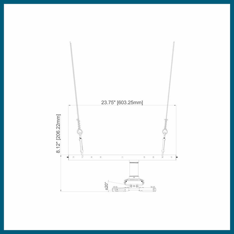 QualGear Pro-AV QG-KIT-S2-3IN-W Projector Mounting Kit - Projector Mount, Suspended Ceiling Adapter, a 3 inch 1.5-Inch NPT Threaded Pipe in White