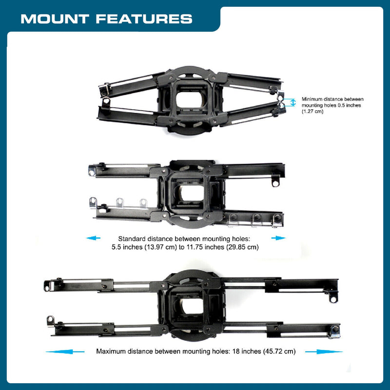 QualGear® Pro-AV QG-KIT-TA-3IN-B  3"-1.5" Projector Mount Truss Ceiling Adapter