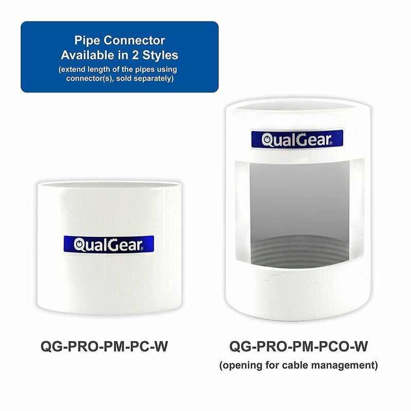 QualGear® QG-PRO-PM-PCO-W Pro-AV 1.5" Pipe Connector Opening Projector Accessory