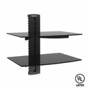 QualGear® Universal Dual Shelf Wall Mount for A/V Components upto 8kgs/17.6lbs(x2), Black (QG-DB-002-BLK)