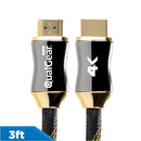 QualGear® 3 Feet High Speed HDMI Premium Certified 2.0b cable with 24K Gold Plated Contacts, Supports 4K Ultra HD, 3D, 18Gbps, Audio Return Channel,100% OFC Copper, Ethernet (QG-PCBL-HD20-3FT)