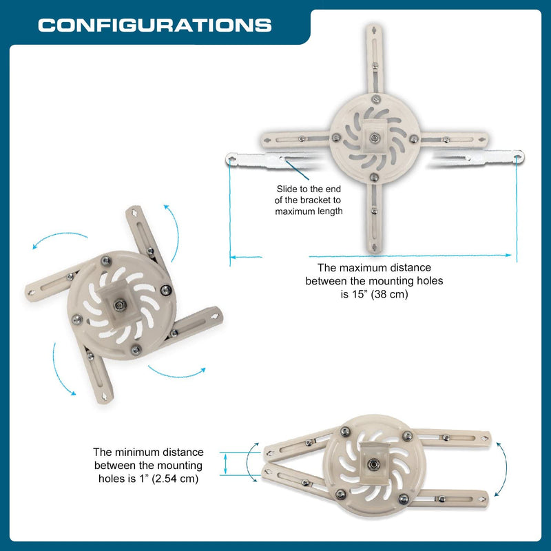 QualGear® QG-PM-002-WHT-S High Quality Easy Installatio Projector Ceiling Mount