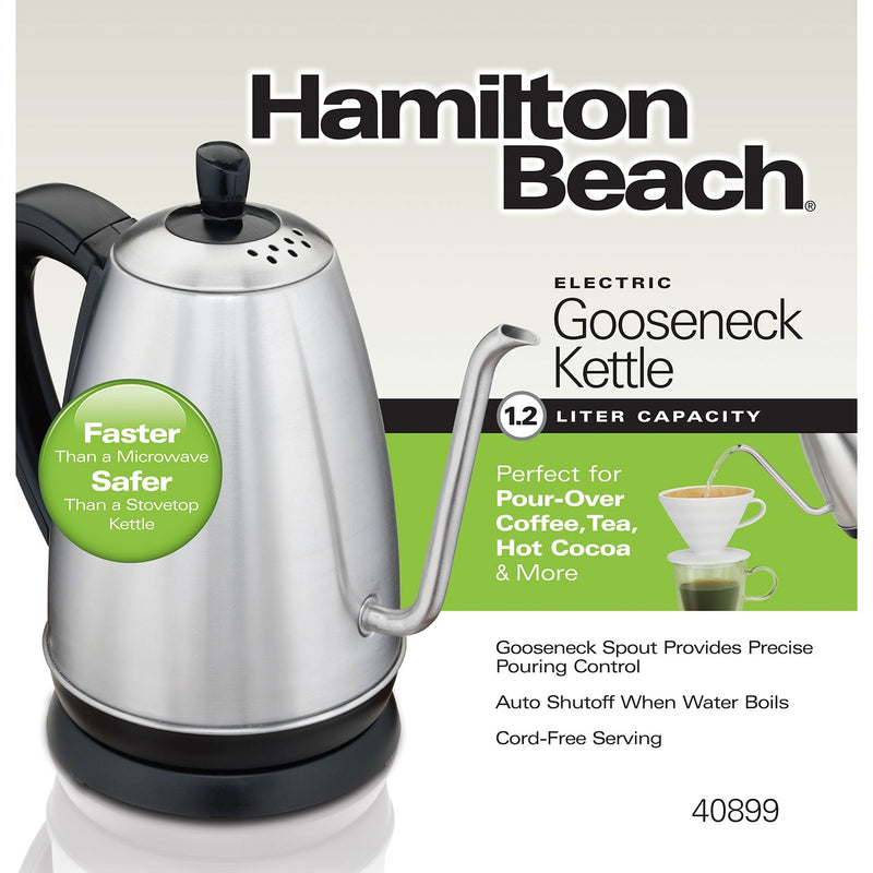 Hamilton Beach 40899C Electric 1.2 Liter Gooseneck Kettle Electric Tea Kettle, Water Boiler & Heater