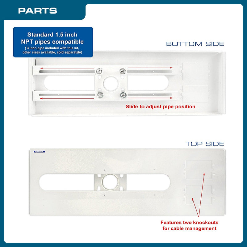 QualGear® Pro-AV QG-KIT-S-3IN-W 3-1.5" Suspended Ceiling Adapter Projector Mount