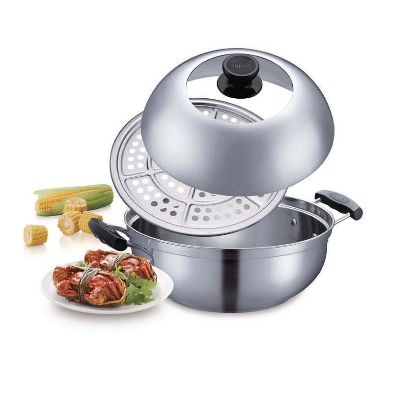 SUPOR ST26Y1G2 26cm Fresh Taste Multi-Purpose Pot, Silver